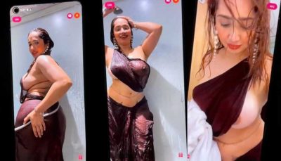 Aagmaal Exclusive Aditi Mistry Nude Red Saree in Shower Full Live Premium XXX Video