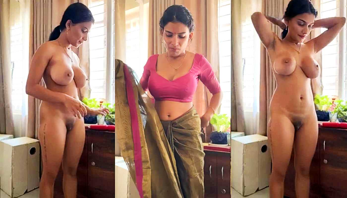 Mallu Hot Model Resmi Nair Stripping Out of Her Saree to Show Her Huge Boobs and Pussy